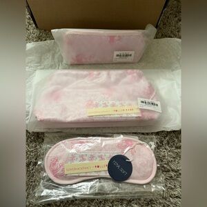 RR X LSF Limited Bundle Cupid's Kiss Makeup Bag blush size L and S, and Eye Mask